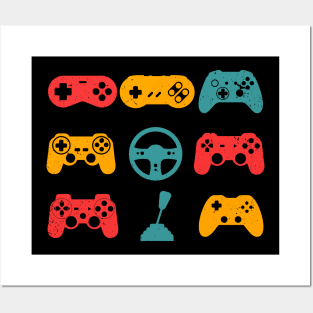 Video Game Console Controllers Retro 80's 90's Arcade Gamer Posters and Art